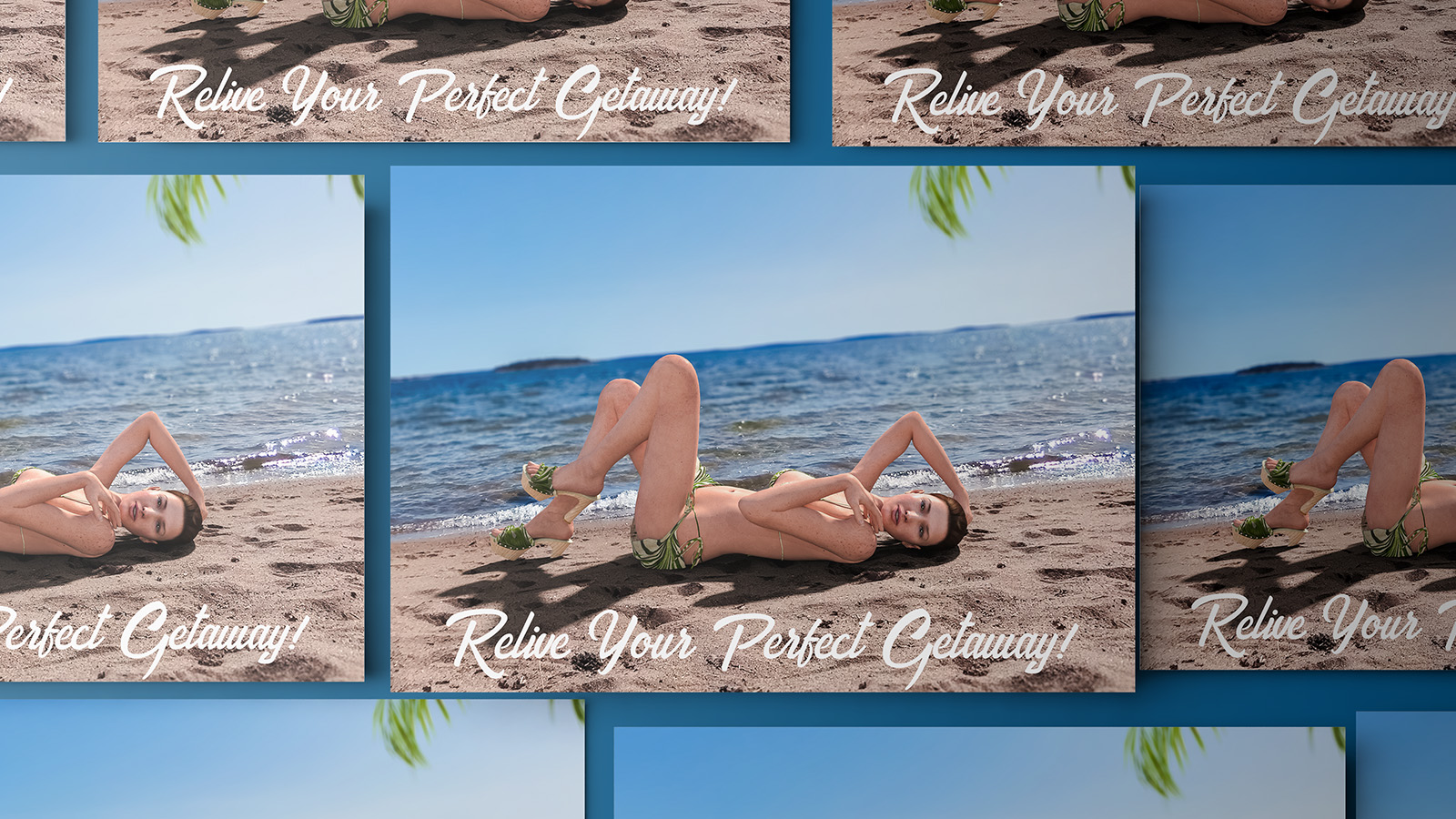 Spring Break Girl Lying on Sandy Beach